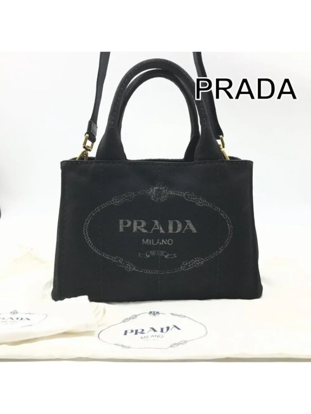 Prada | Bags | Prada Canapa 2way Canvas Black Cross Shoulder